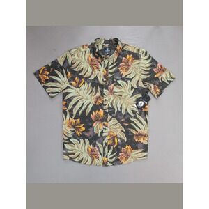 NWT Volcom Marble Floral Hawaiian Camp Shirt XL Tropical Aloha Button Up